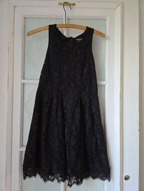 QED London Black Lace Dress Girls Size 8